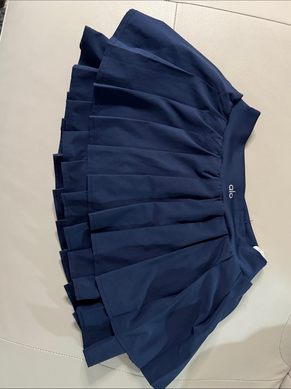 ALO Yoga Navy Pleated Skater Skirt